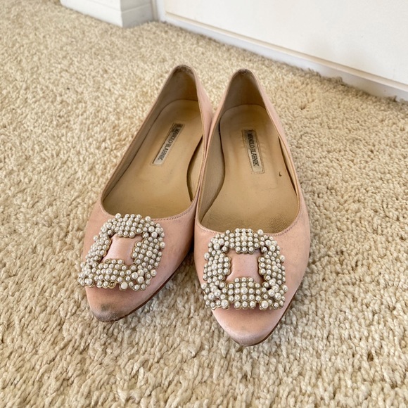 Manolo Blahnik Shoes - Manolo Blahnik Pink Hangisi Flats